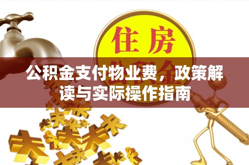 义马公积金支付物业费，政策解读与实际操作指南