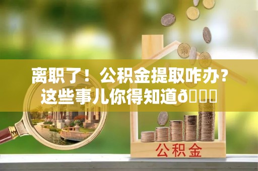 义马离职了！公积金提取咋办？这些事儿你得知道😎